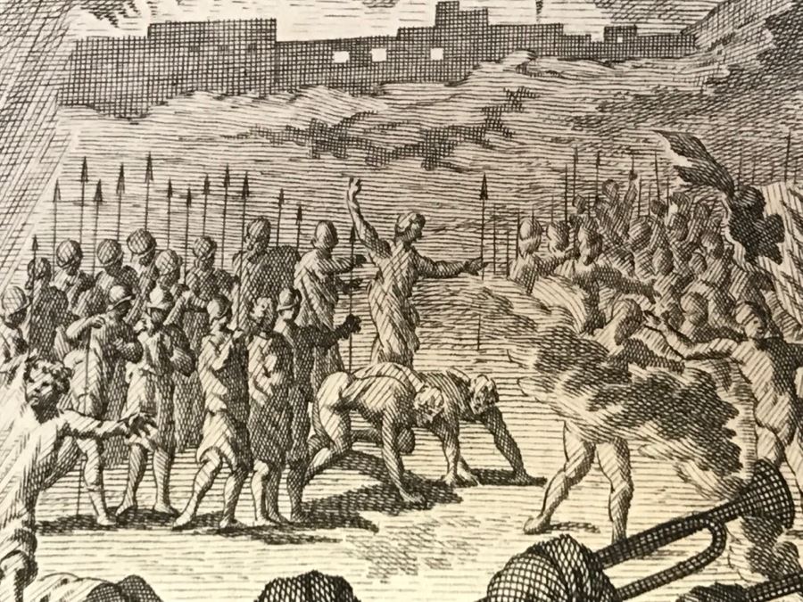 Pair Of Antique Prints Engravings: (1) Engraver B. Bernards, Artist G. Hoet, Title Five Kings Of Midian Slain By Israel; (2) Engraver A. De Blois, Artist G. Hoet, Title A Plague Inflicted On Israel Whilst Eating The Quails [Photo 8]