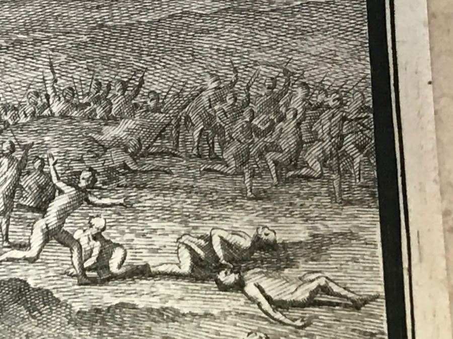 Pair Of Antique Prints Engravings: (1) Engraver B. Bernards, Artist G. Hoet, Title Five Kings Of Midian Slain By Israel; (2) Engraver A. De Blois, Artist G. Hoet, Title A Plague Inflicted On Israel Whilst Eating The Quails [Photo 14]