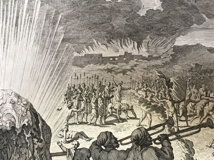 Pair Of Antique Prints Engravings: (1) Engraver B. Bernards, Artist G. Hoet, Title Five Kings Of Midian Slain By Israel; (2) Engraver A. De Blois, Artist G. Hoet, Title A Plague Inflicted On Israel Whilst Eating The Quails [Photo 7]