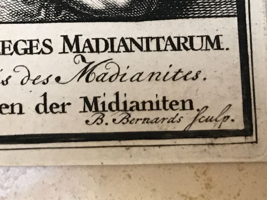 Pair Of Antique Prints Engravings: (1) Engraver B. Bernards, Artist G. Hoet, Title Five Kings Of Midian Slain By Israel; (2) Engraver A. De Blois, Artist G. Hoet, Title A Plague Inflicted On Israel Whilst Eating The Quails [Photo 39]
