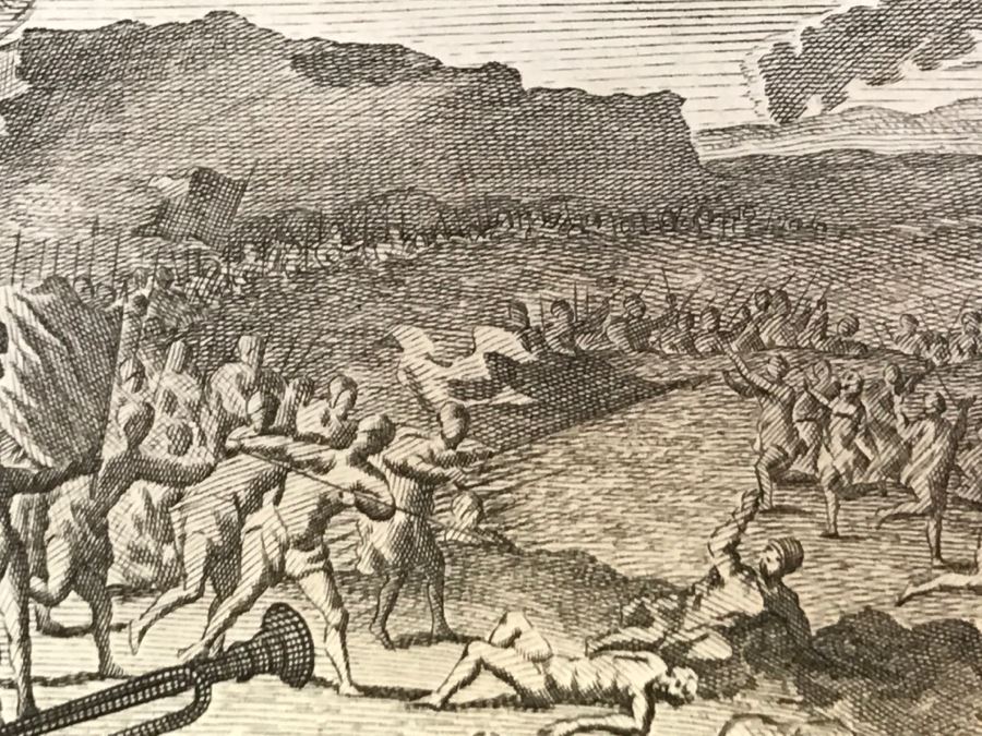 Pair Of Antique Prints Engravings: (1) Engraver B. Bernards, Artist G. Hoet, Title Five Kings Of Midian Slain By Israel; (2) Engraver A. De Blois, Artist G. Hoet, Title A Plague Inflicted On Israel Whilst Eating The Quails [Photo 11]