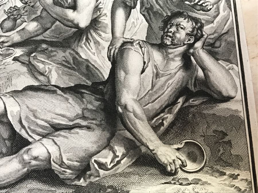 Pair Of Antique Prints Engravings: (1) Engraver B. Bernards, Artist G. Hoet, Title Five Kings Of Midian Slain By Israel; (2) Engraver A. De Blois, Artist G. Hoet, Title A Plague Inflicted On Israel Whilst Eating The Quails [Photo 54]