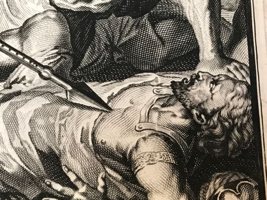 Pair Of Antique Prints Engravings: (1) Engraver B. Bernards, Artist G. Hoet, Title Five Kings Of Midian Slain By Israel; (2) Engraver A. De Blois, Artist G. Hoet, Title A Plague Inflicted On Israel Whilst Eating The Quails [Photo 25]