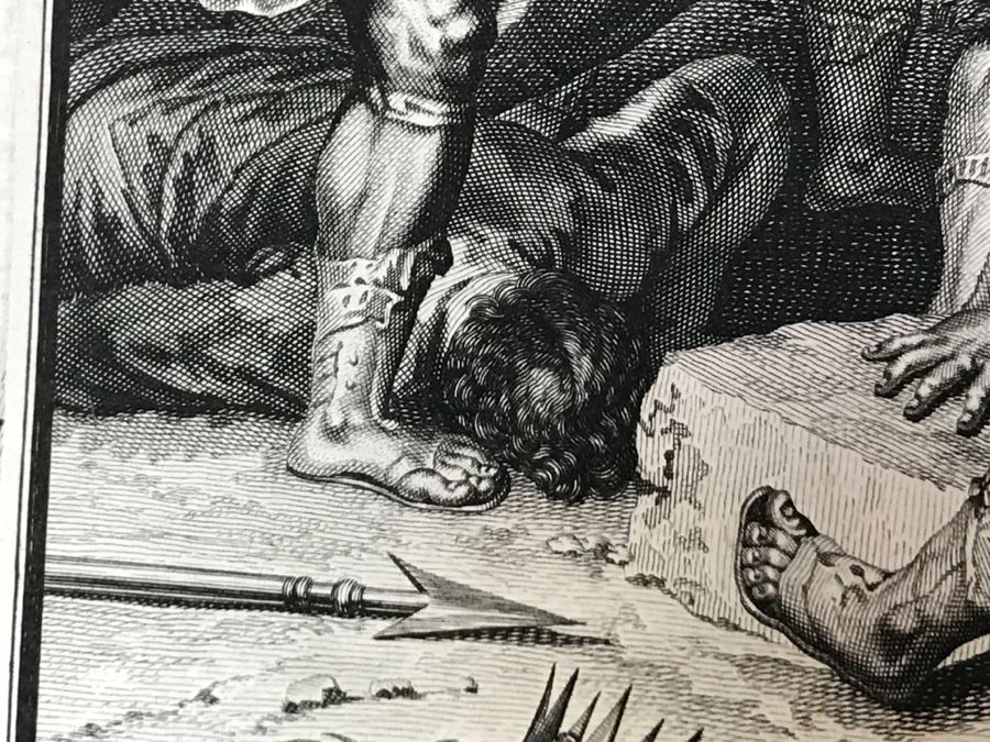 Pair Of Antique Prints Engravings: (1) Engraver B. Bernards, Artist G. Hoet, Title Five Kings Of Midian Slain By Israel; (2) Engraver A. De Blois, Artist G. Hoet, Title A Plague Inflicted On Israel Whilst Eating The Quails [Photo 29]