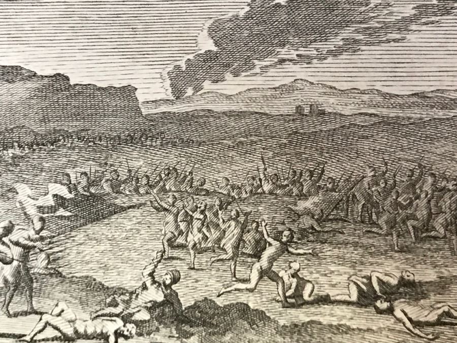 Pair Of Antique Prints Engravings: (1) Engraver B. Bernards, Artist G. Hoet, Title Five Kings Of Midian Slain By Israel; (2) Engraver A. De Blois, Artist G. Hoet, Title A Plague Inflicted On Israel Whilst Eating The Quails [Photo 12]