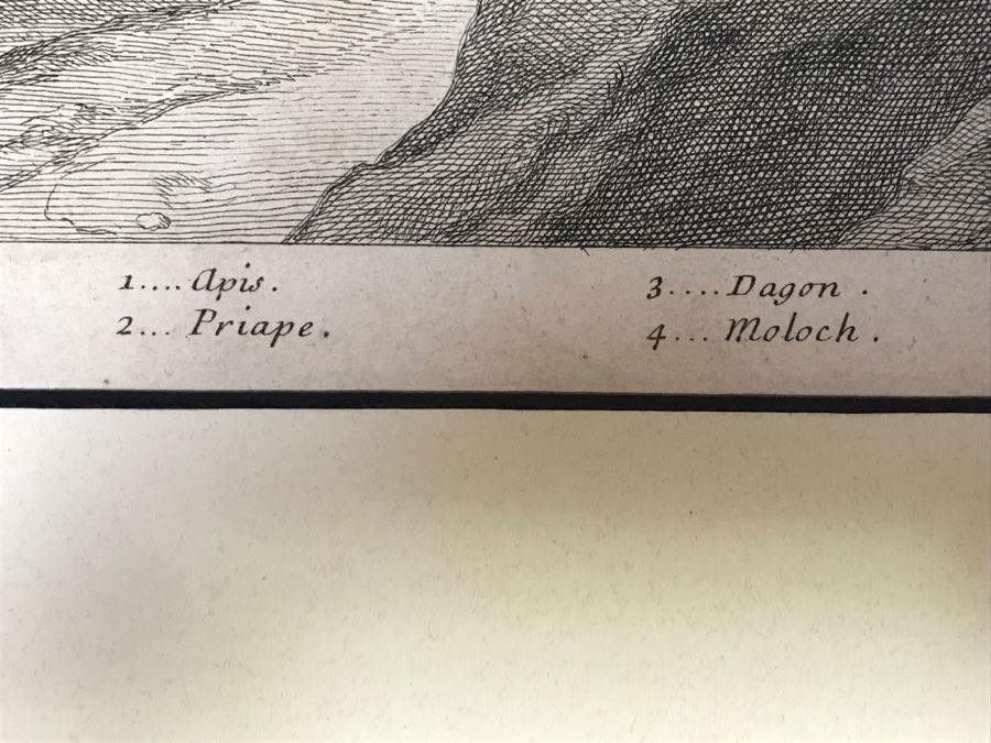 Antique 17th Century French Print Engraving Titled Hauts Lieux Consacrez Au Culte Des Idoles, Et A Toute Forte D'Abominations [Photo 5]