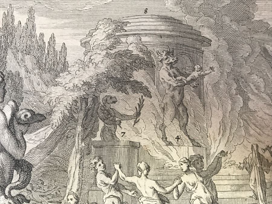 Antique 17th Century French Print Engraving Titled Hauts Lieux Consacrez Au Culte Des Idoles, Et A Toute Forte D'Abominations [Photo 20]