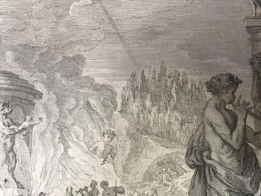 Antique 17th Century French Print Engraving Titled Hauts Lieux Consacrez Au Culte Des Idoles, Et A Toute Forte D'Abominations [Photo 23]