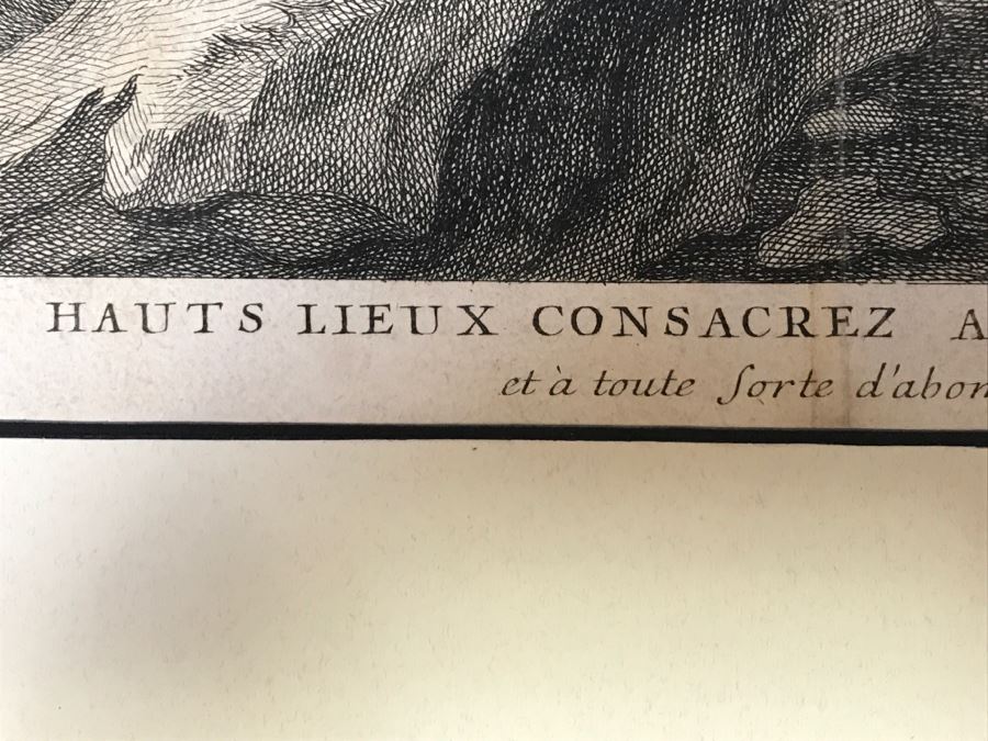 Antique 17th Century French Print Engraving Titled Hauts Lieux Consacrez Au Culte Des Idoles, Et A Toute Forte D'Abominations [Photo 3]