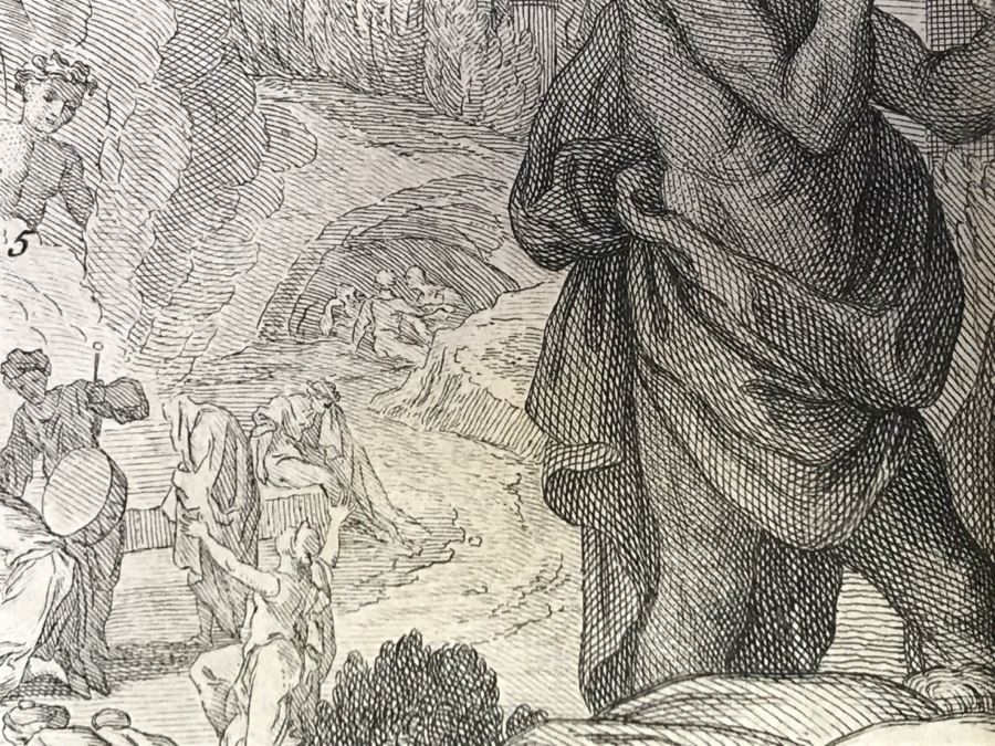 Antique 17th Century French Print Engraving Titled Hauts Lieux Consacrez Au Culte Des Idoles, Et A Toute Forte D'Abominations [Photo 25]