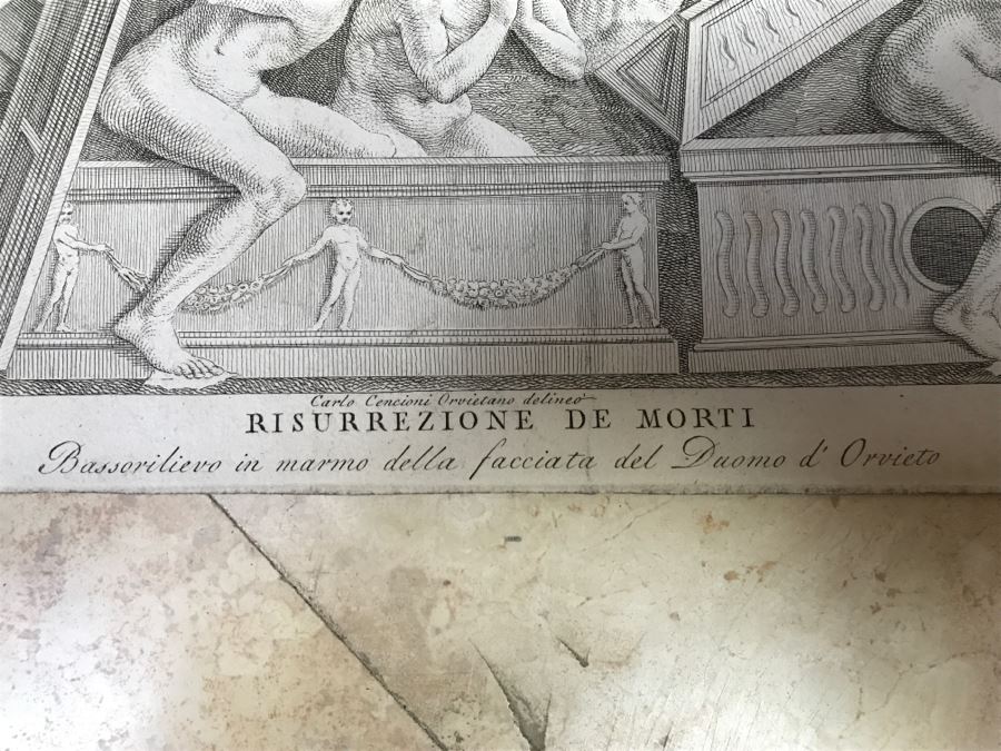 Antique Print Engraving Engraver Nicolo Pisano, Title Risurrezione De Morti, Leonetti Giovanni Battista, Cencioni Carlo [Photo 19]