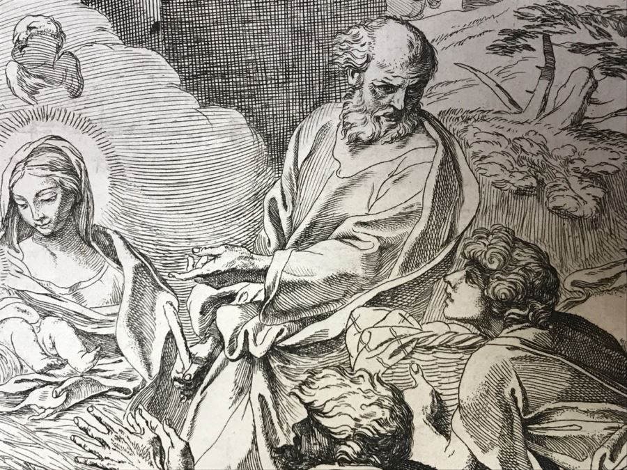 JUST ADDED - Antique Print Engraving Nativity Scene [Photo 6]