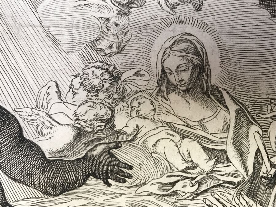 JUST ADDED - Antique Print Engraving Nativity Scene [Photo 16]