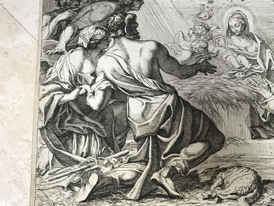 JUST ADDED - Antique Print Engraving Nativity Scene [Photo 9]
