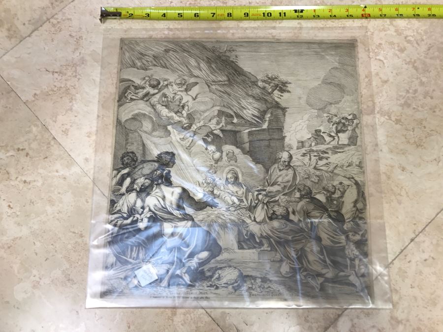 JUST ADDED - Antique Print Engraving Nativity Scene [Photo 3]