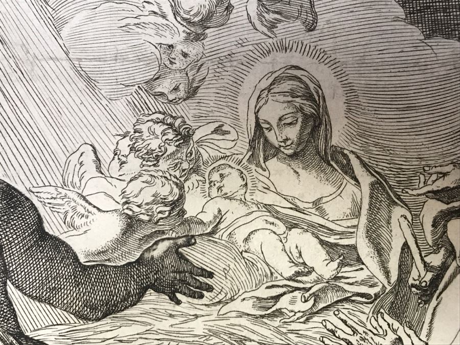 JUST ADDED - Antique Print Engraving Nativity Scene [Photo 5]