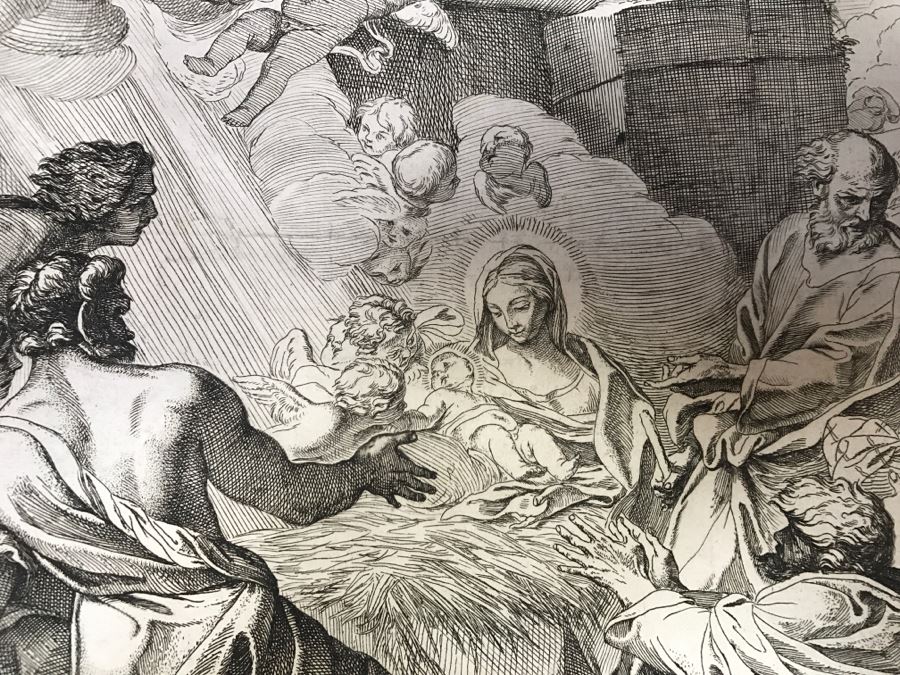 JUST ADDED - Antique Print Engraving Nativity Scene [Photo 4]