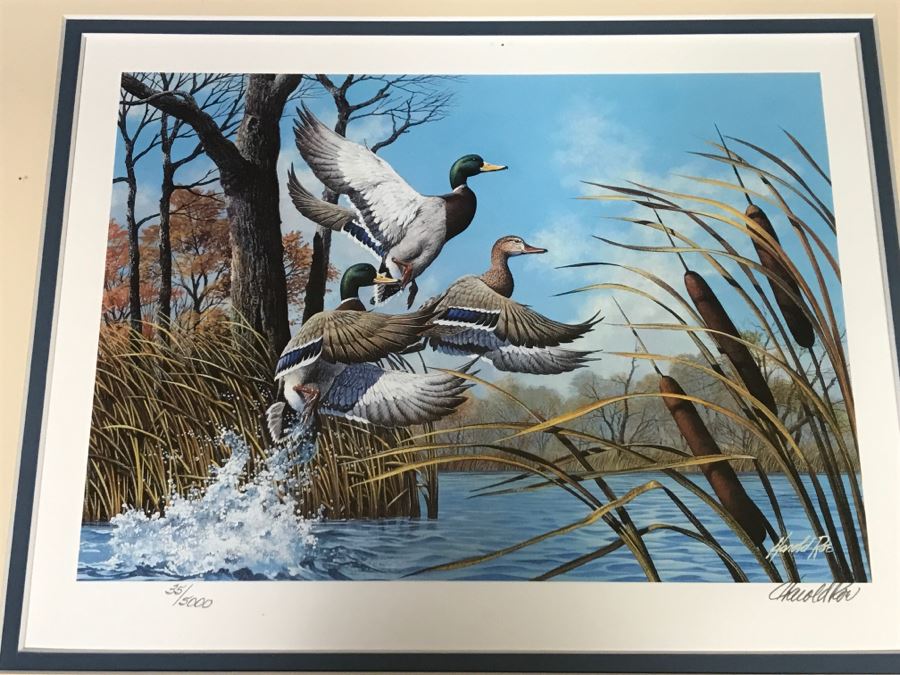 Vintage 1992 Ducks Unlimited Ninth Annual $5 Stamp And Lithograph Print By Harold Roe Hand Signed 35 Of 5,000 [Photo 5]