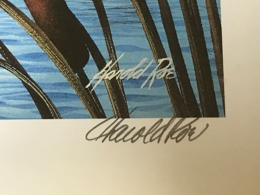 Vintage 1992 Ducks Unlimited Ninth Annual $5 Stamp And Lithograph Print By Harold Roe Hand Signed 35 Of 5,000 [Photo 8]