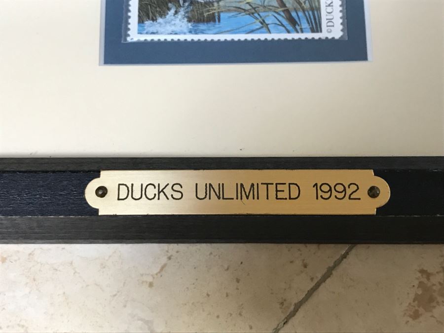 Vintage 1992 Ducks Unlimited Ninth Annual $5 Stamp And Lithograph Print By Harold Roe Hand Signed 35 Of 5,000 [Photo 3]