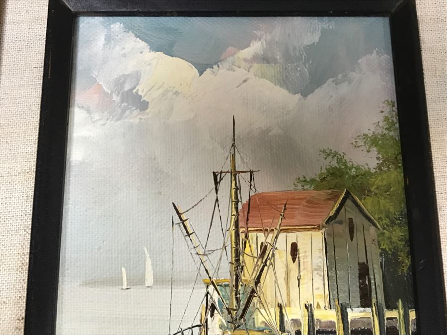 Original Oil Painting By H. Shertan Titled 'Dockside' [Photo 5]