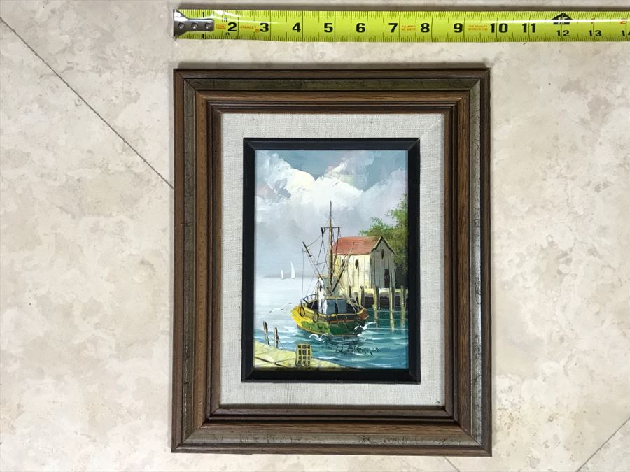 Original Oil Painting By H. Shertan Titled 'Dockside' [Photo 2]
