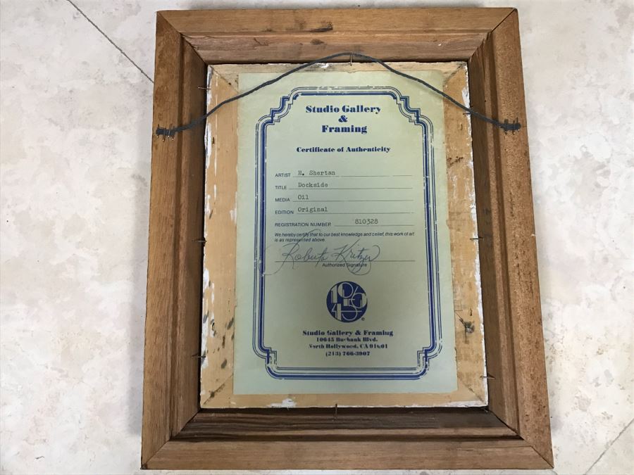 Original Oil Painting By H. Shertan Titled 'Dockside' [Photo 8]