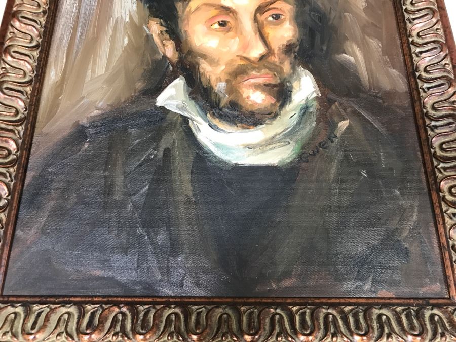 Original Portrait Oil Painting Signed GWEN [Photo 9]