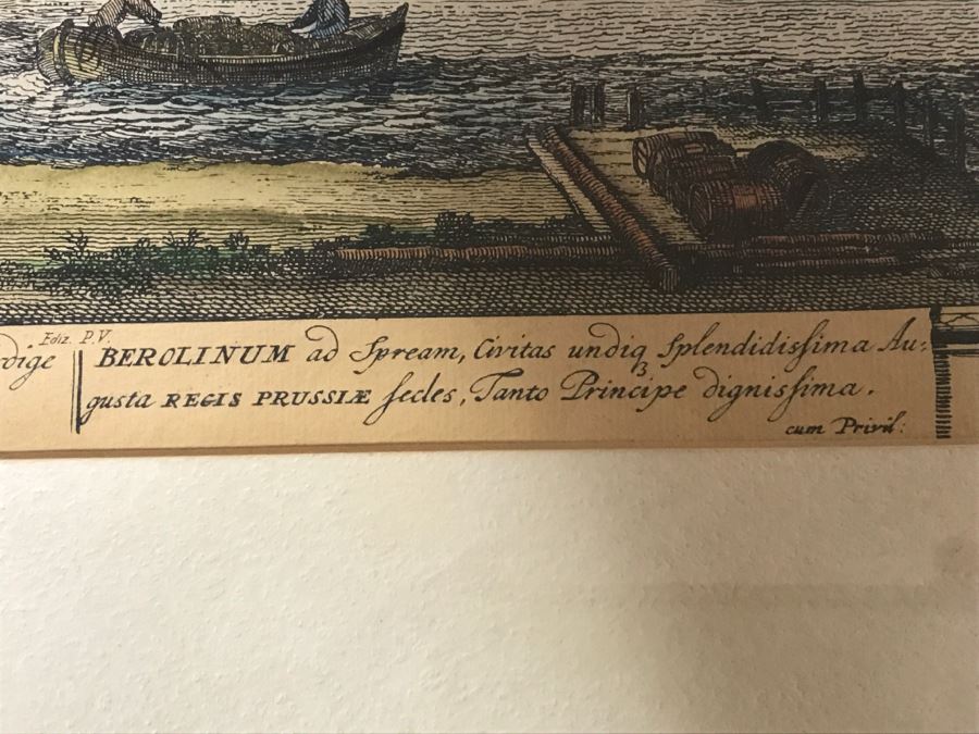 JUST ADDED - Framed Antique Print Engraving Of Ships In Harbor Ediz [Photo 14]