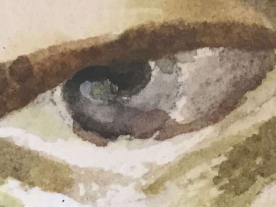 Sad Clown Watercolor Painting Signed Ludie/Judie Thompson In Mid Century Frame [Photo 10]