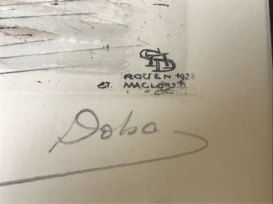 Signed Rouen 1928 Print In Frame [Photo 6]