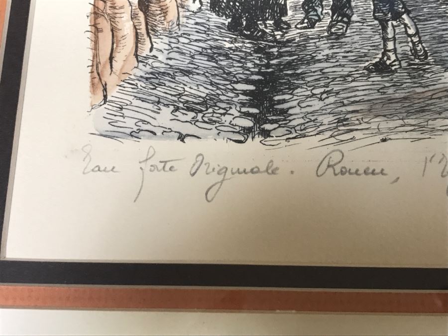 Signed Rouen 1928 Print In Frame [Photo 8]