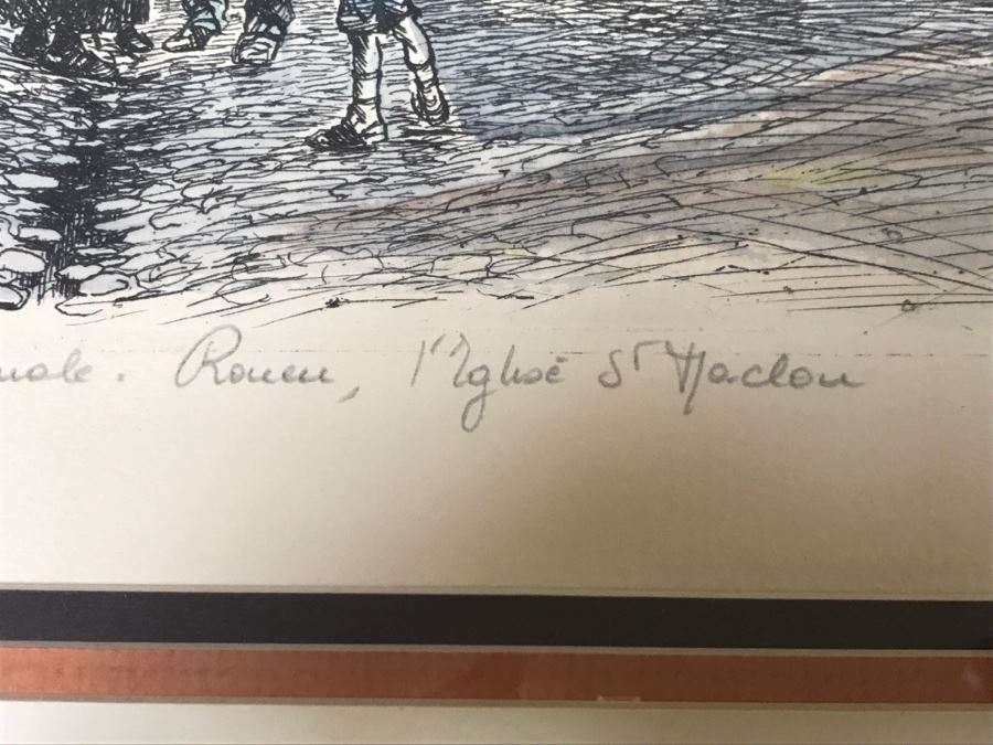 Signed Rouen 1928 Print In Frame [Photo 9]