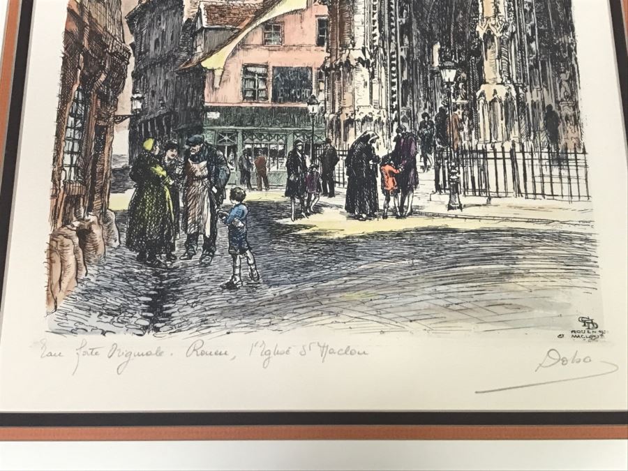 Signed Rouen 1928 Print In Frame [Photo 4]
