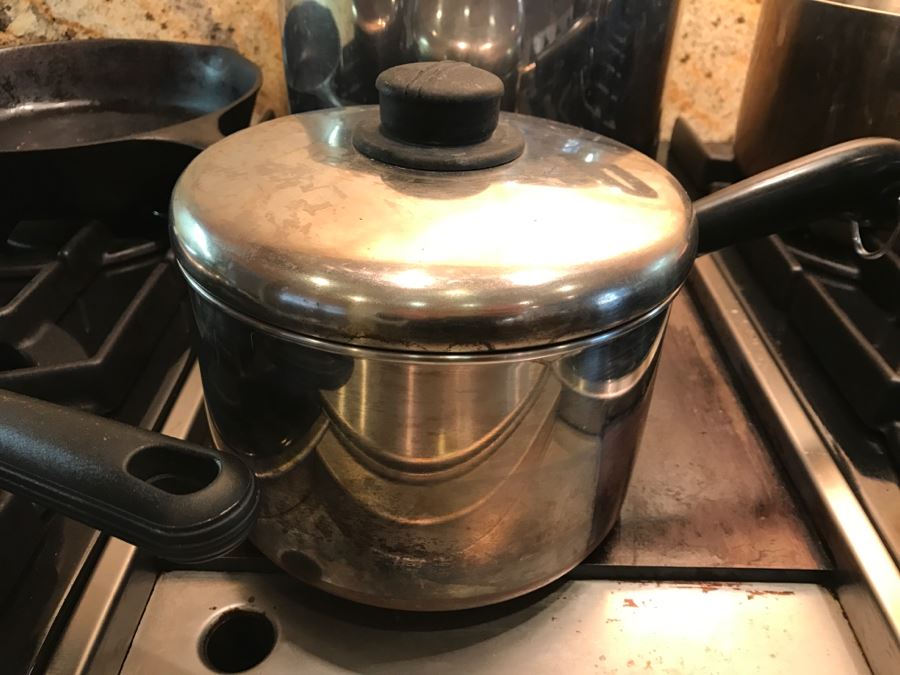Lot Of Nice Pots And Skillets Including All-Clad, Calphalon, Revere Ware And A 10 1/2' Cast Iron Skillet - See All Photos [Photo 15]