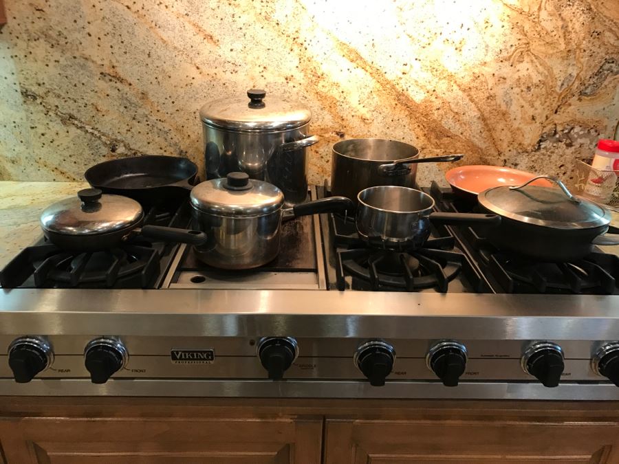 Lot Of Nice Pots And Skillets Including All-Clad, Calphalon, Revere Ware And A 10 1/2' Cast Iron Skillet - See All Photos [Photo 2]