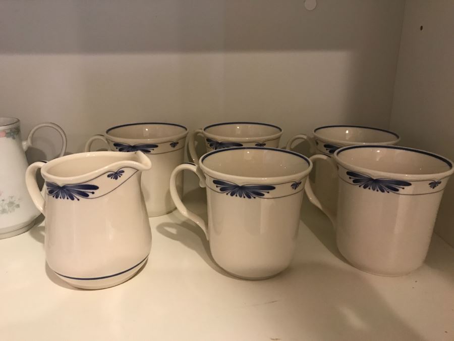 Various Coffee Mugs, Cook Books And China Including Noritake Dutch Tile Patter [Photo 2]