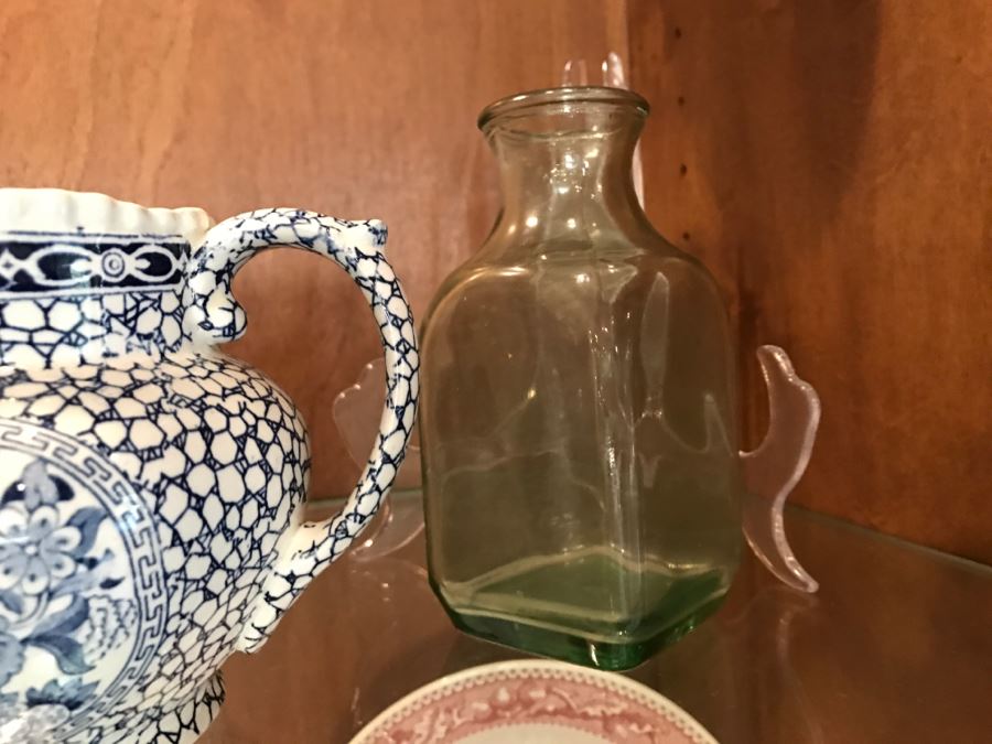 Various Items Photographed Including Dog Nut Cracker, Various Stemware, Glassware And China With Display Stands [Photo 15]