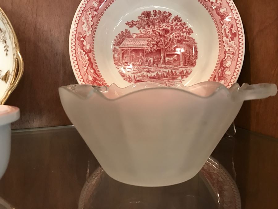 Various Items Photographed Including Dog Nut Cracker, Various Stemware, Glassware And China With Display Stands [Photo 10]