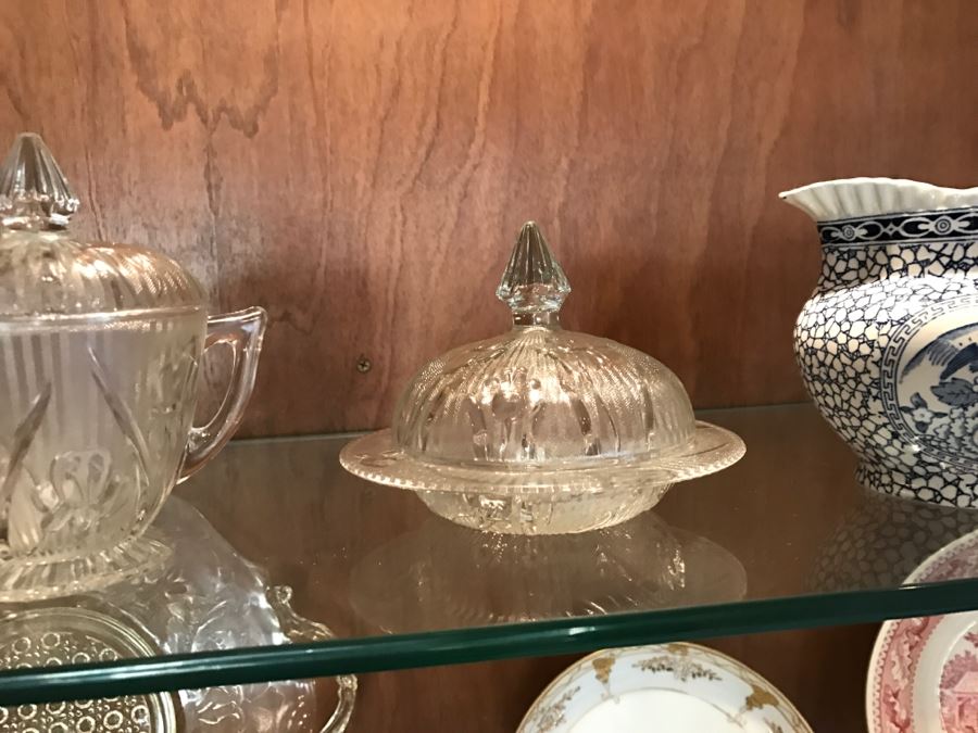 Various Items Photographed Including Dog Nut Cracker, Various Stemware, Glassware And China With Display Stands [Photo 13]