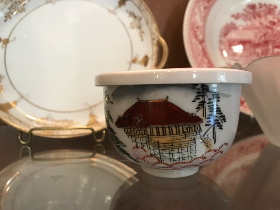 Various Items Photographed Including Dog Nut Cracker, Various Stemware, Glassware And China With Display Stands [Photo 9]