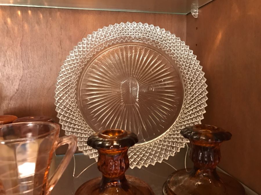 Various Items Photographed Including China, Glassware, Serving Items, Depression Glasses, Hurricanes, Candle Holders And More [Photo 6]