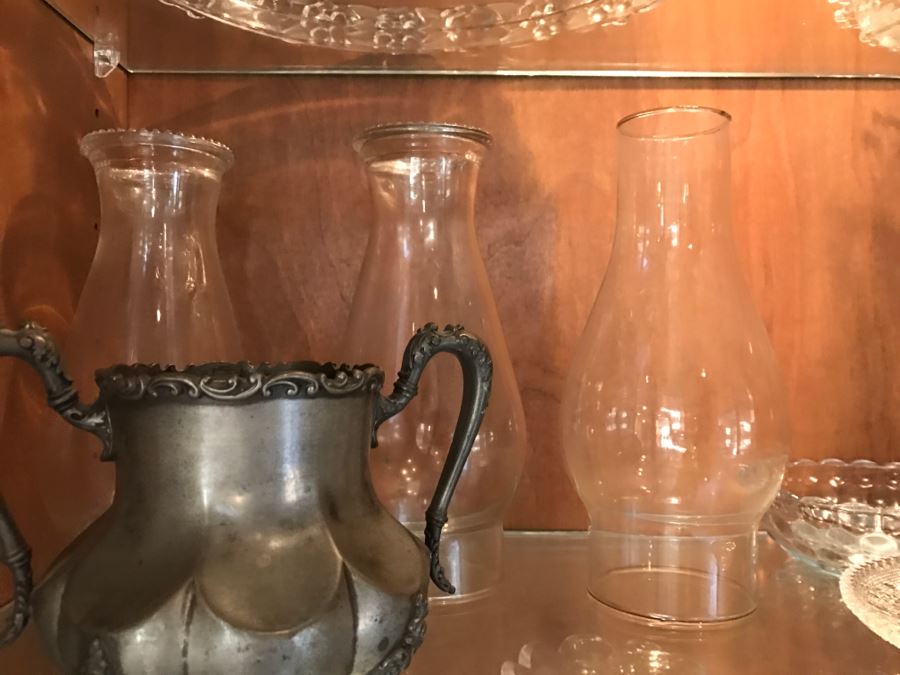 Various Items Photographed Including China, Glassware, Serving Items, Depression Glasses, Hurricanes, Candle Holders And More [Photo 15]
