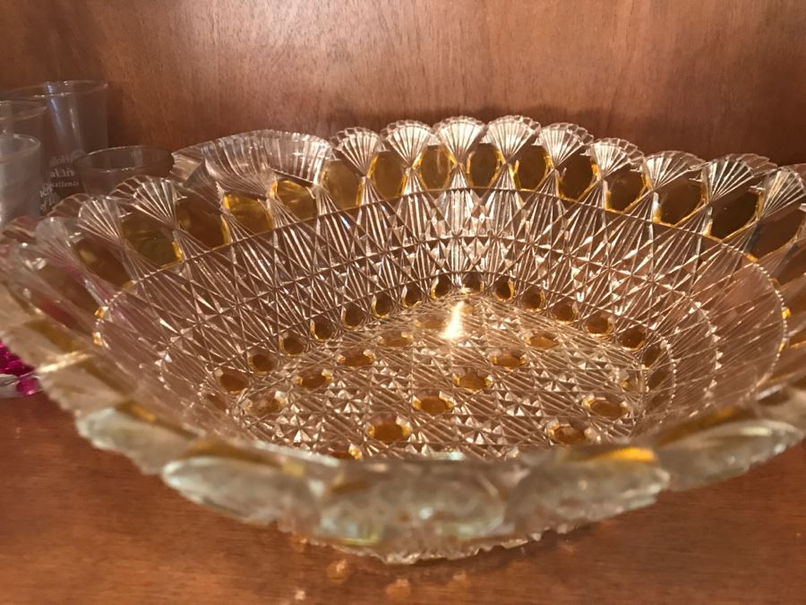 Various Items Photographed Including China, Glassware, Serving Items, Depression Glasses, Hurricanes, Candle Holders And More [Photo 10]