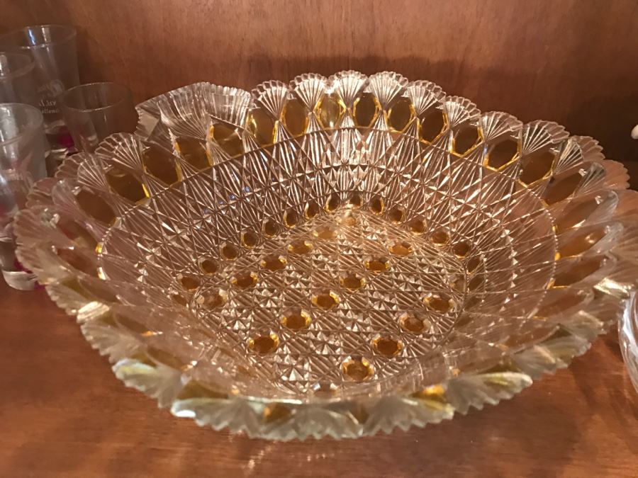 Various Items Photographed Including China, Glassware, Serving Items, Depression Glasses, Hurricanes, Candle Holders And More [Photo 9]