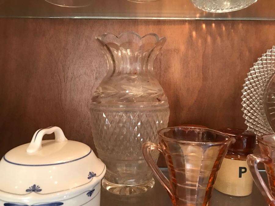 Various Items Photographed Including China, Glassware, Serving Items, Depression Glasses, Hurricanes, Candle Holders And More [Photo 5]