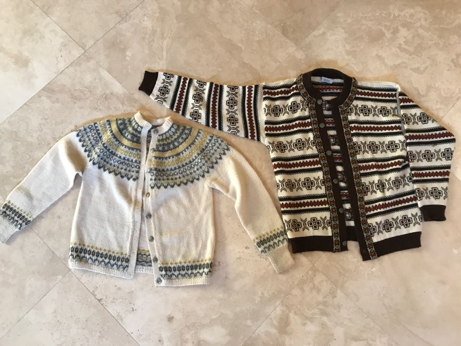 His And Her Wool Sweaters Made In Norway Men's Size Is 52