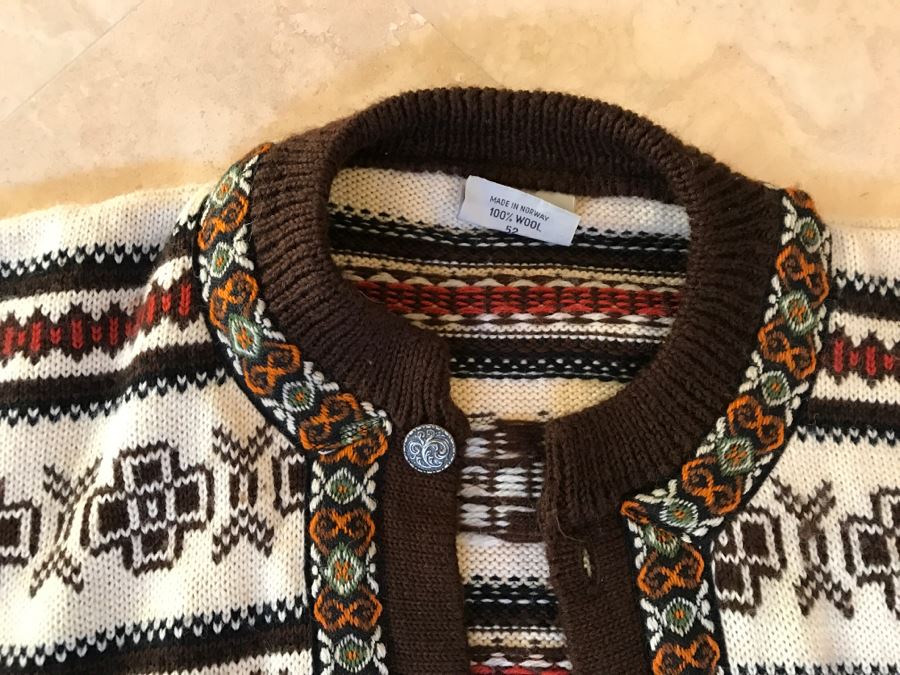 His And Her Wool Sweaters Made In Norway Men's Size Is 52 [Photo 7]