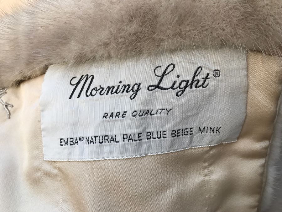 Morning Light Rare Quality EMBA Natural Pale Blue Beige Mink Fur Coat [Photo 14]