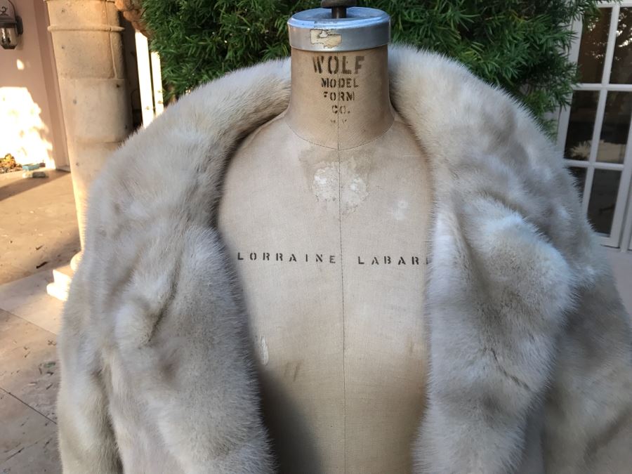 Morning Light Rare Quality EMBA Natural Pale Blue Beige Mink Fur Coat [Photo 4]